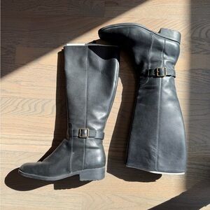 Cole Haan Black Full Leather Knee-High Riding Boots size 7.5
